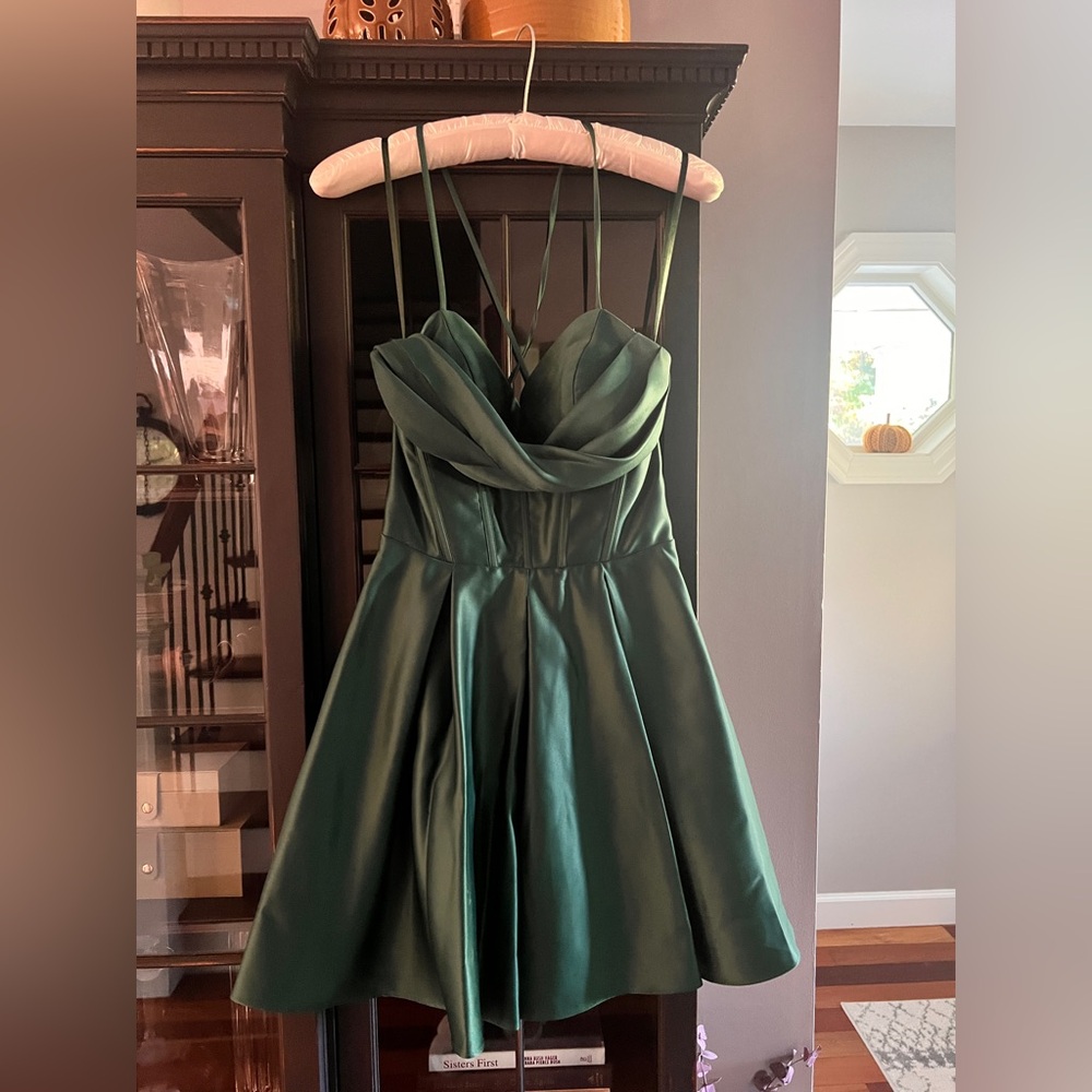 Blondie Nites Green Mini Dress